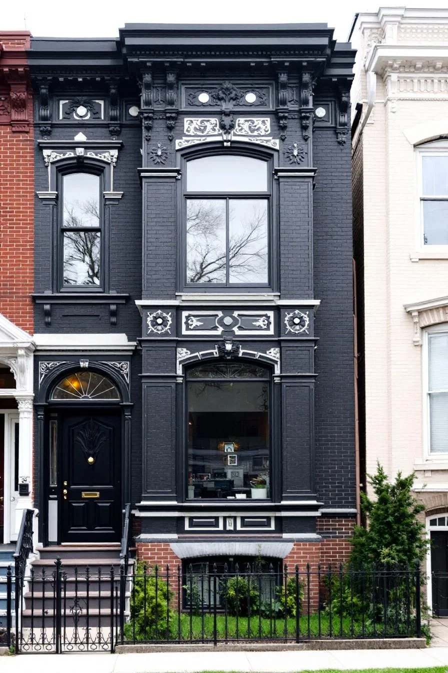 An Elegant Onyx Rowhouse With Brick Accents