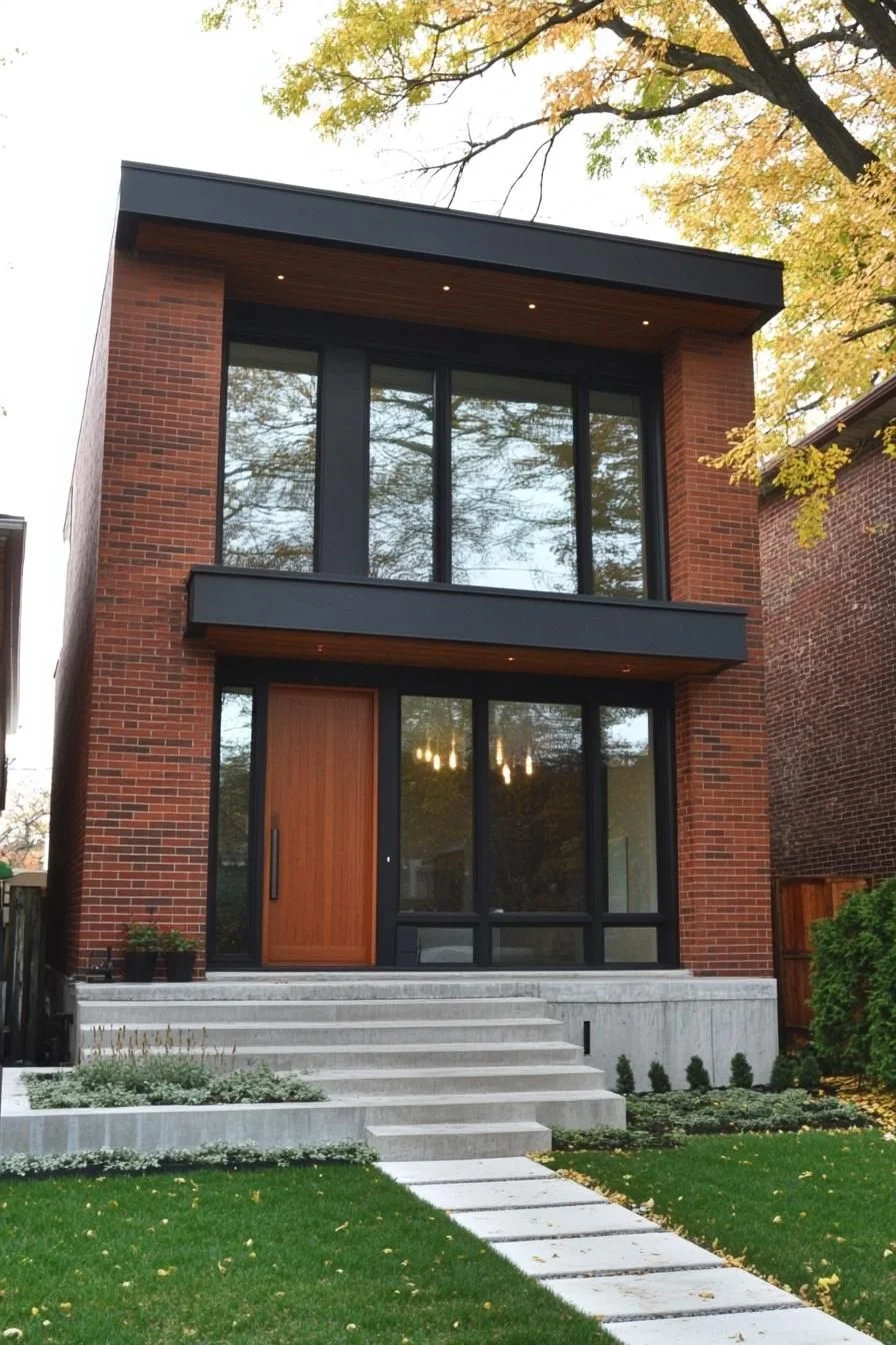 Brick House Set Against Autumn Colors