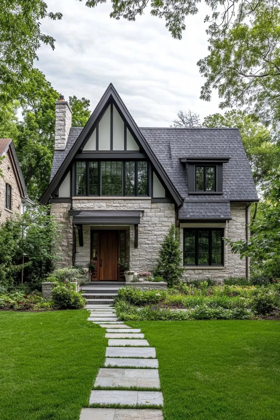 Tudor-Style Cottage with Timber Trim