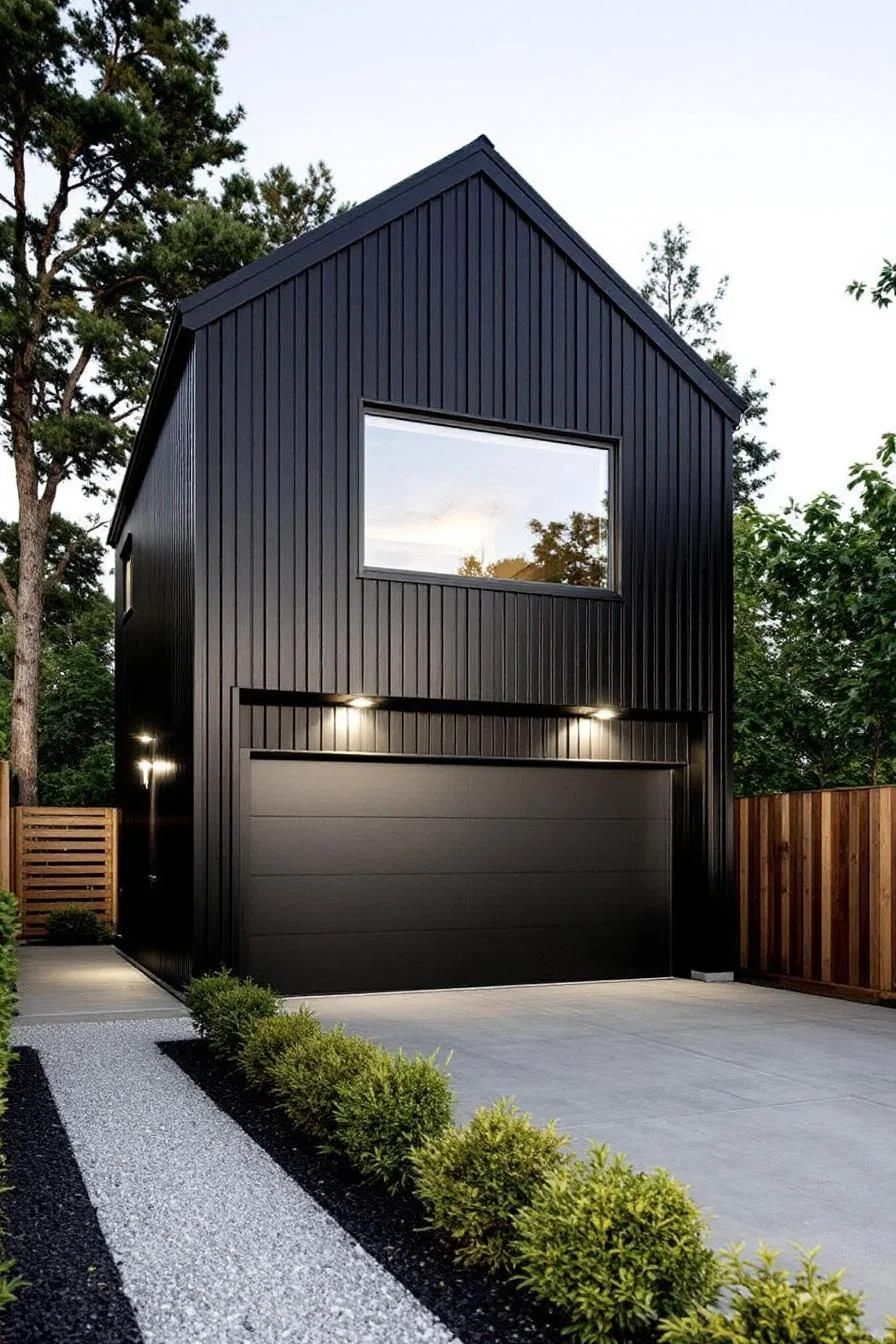 Contemporary Black Garage Outpost