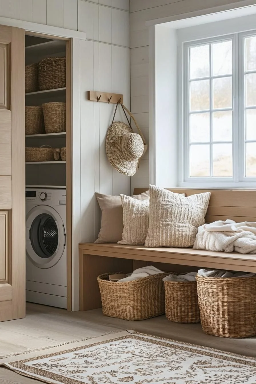 Peaceful Basket Storage Corner