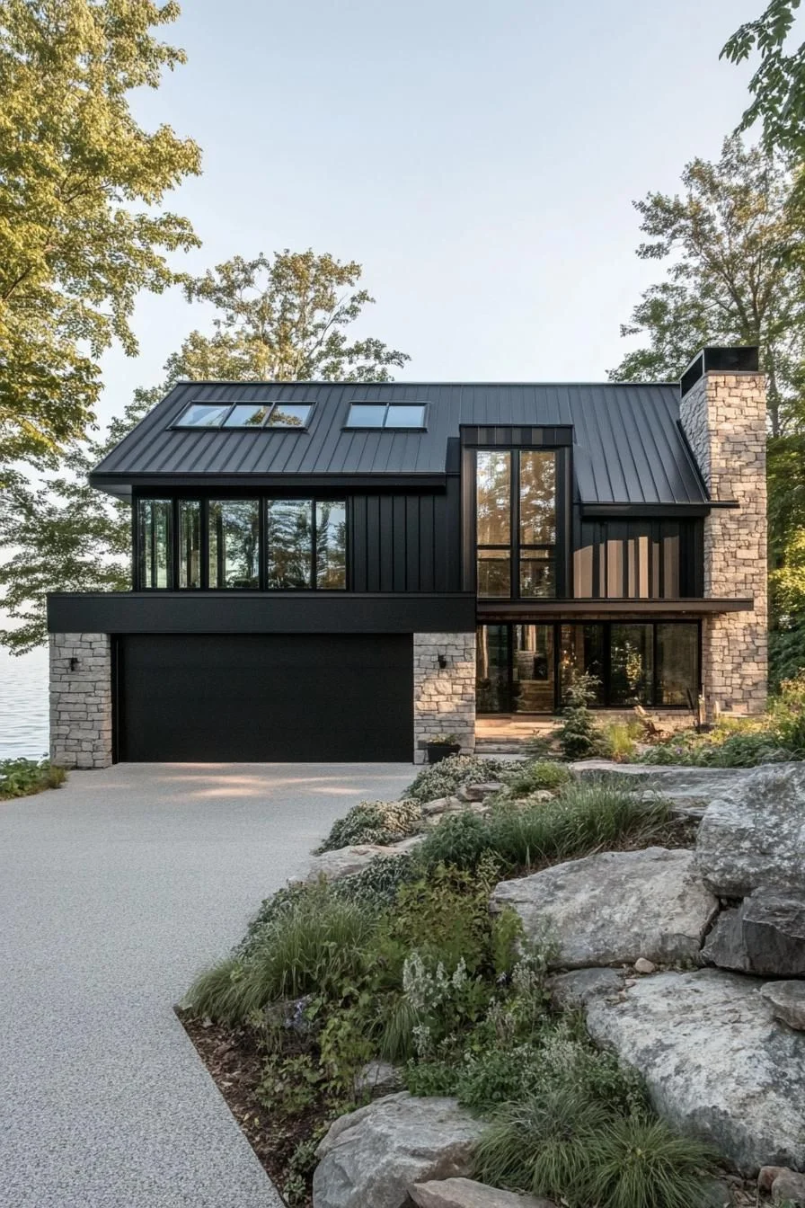 Striking Modern Lakefront Build