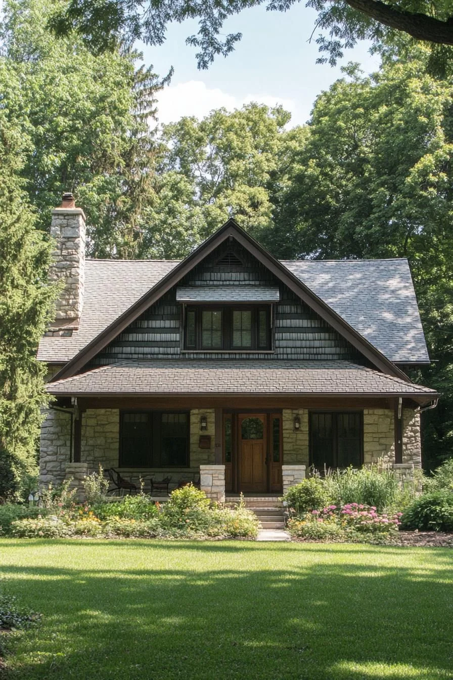 A Warm Farmhouse Hearth Surrounded by Greenery