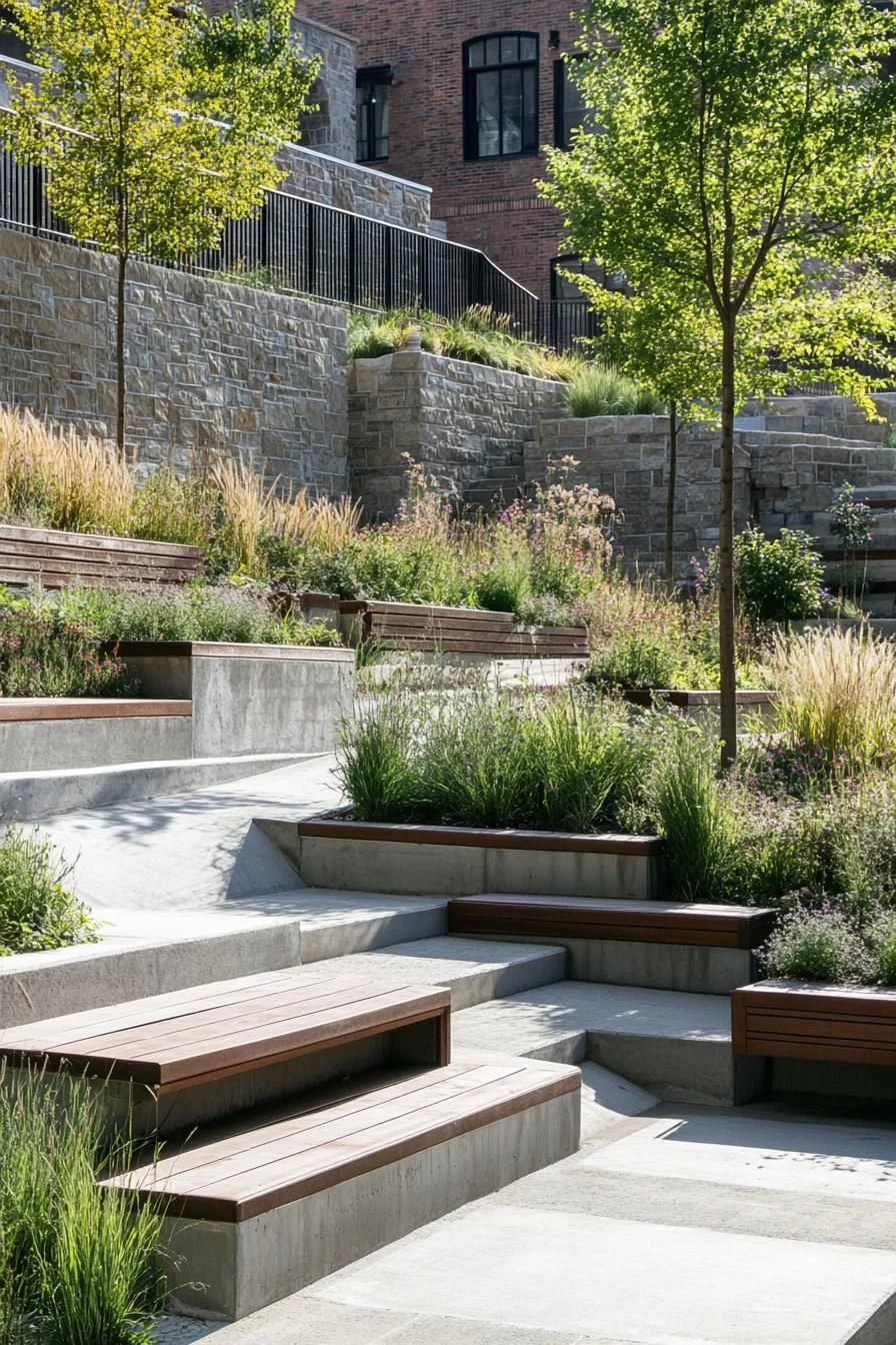 Tiered Seating Among Layered Plants