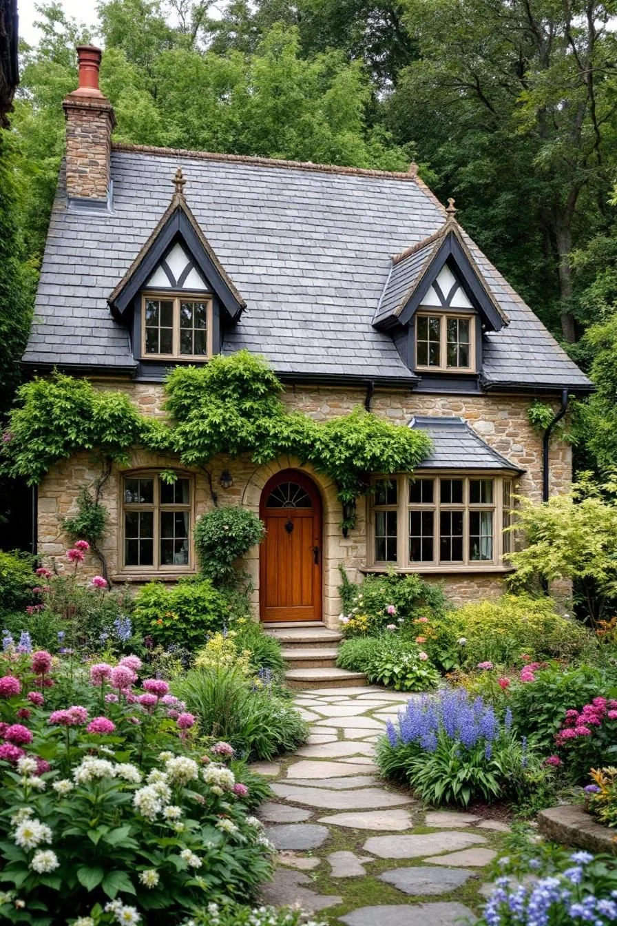 An Ivy-Covered Cottage with Floral Flair