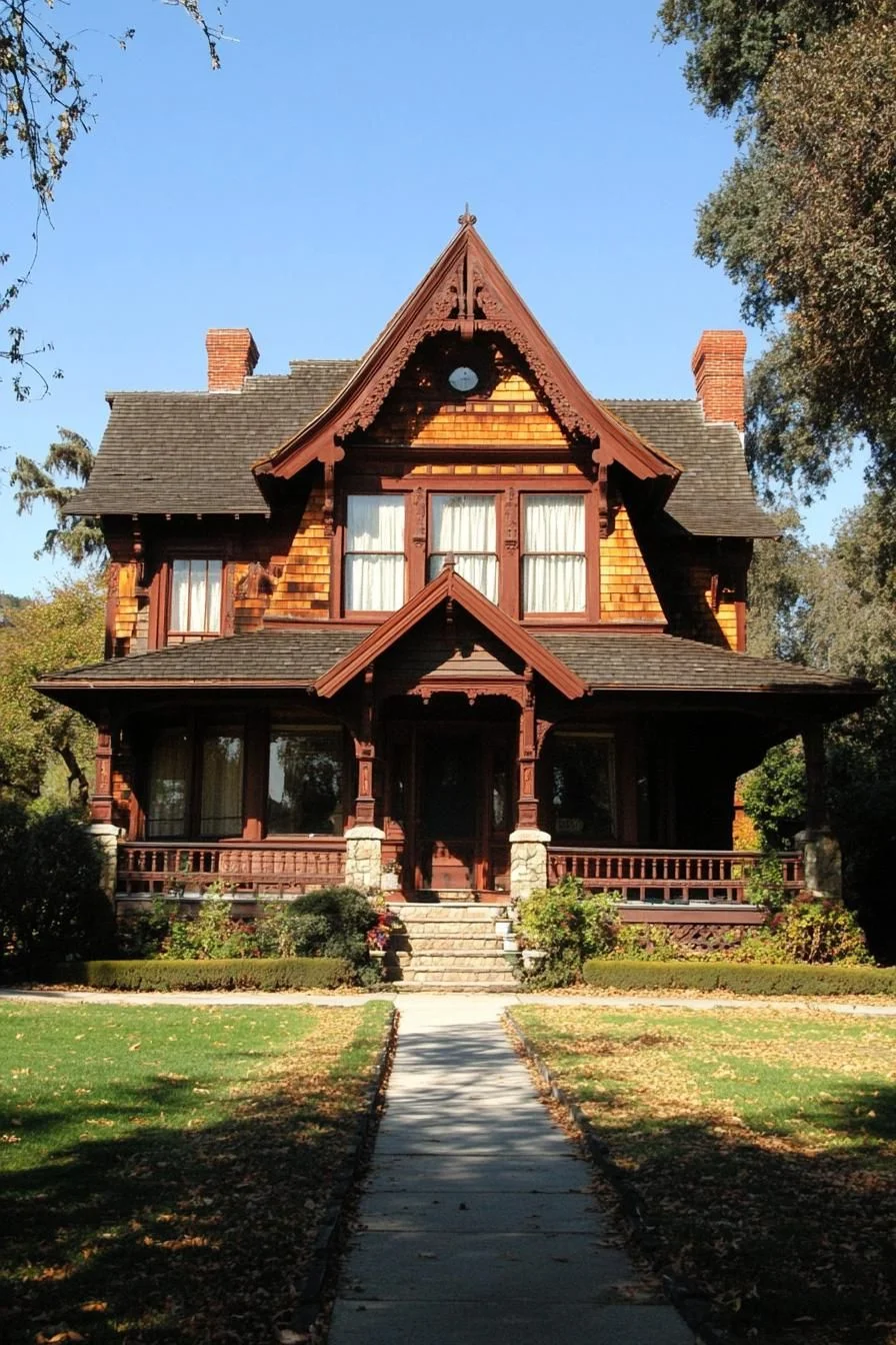 A Grand Gabled Farmhouse in Fall Colors