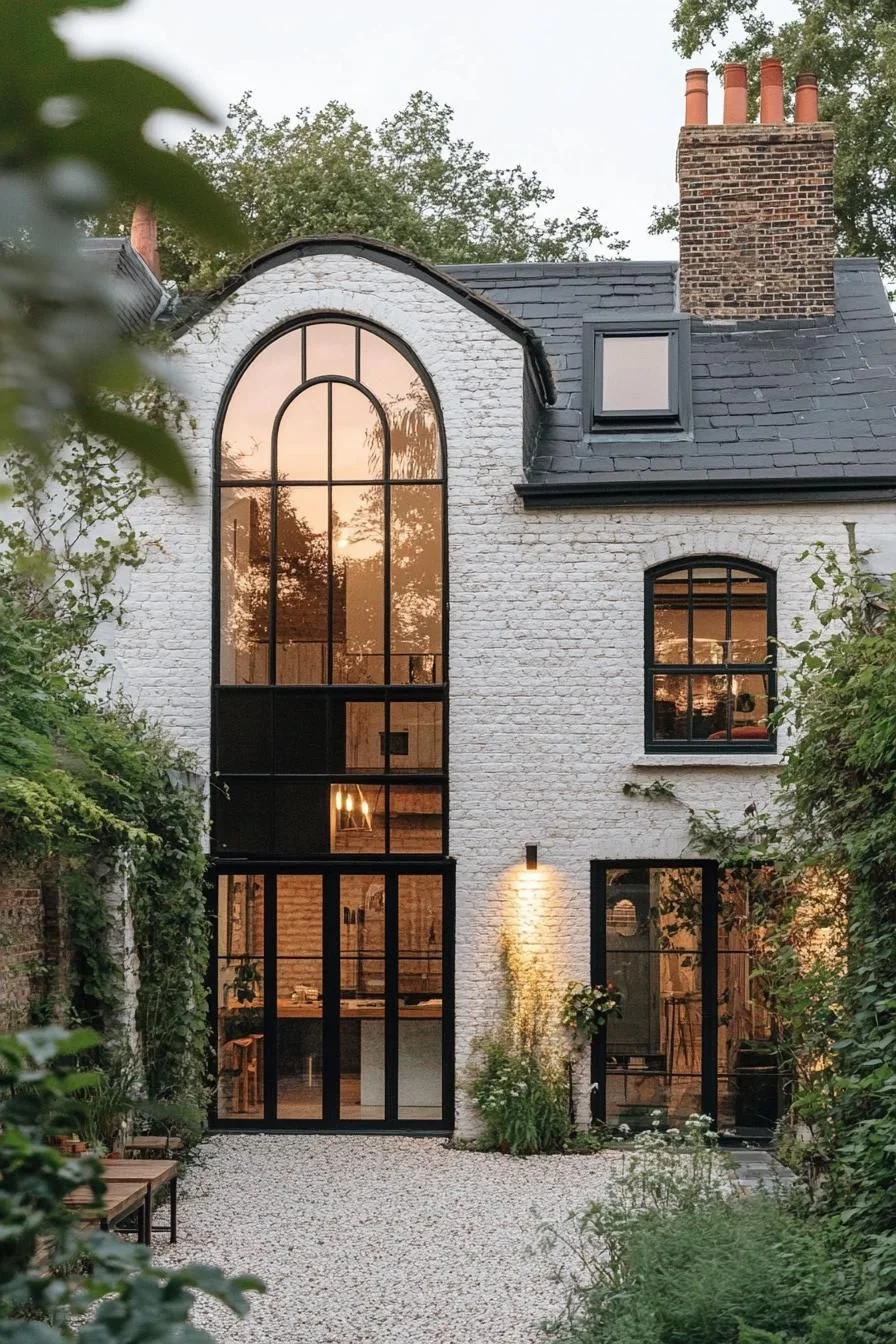 Brick Archways Surrounded by Greenery