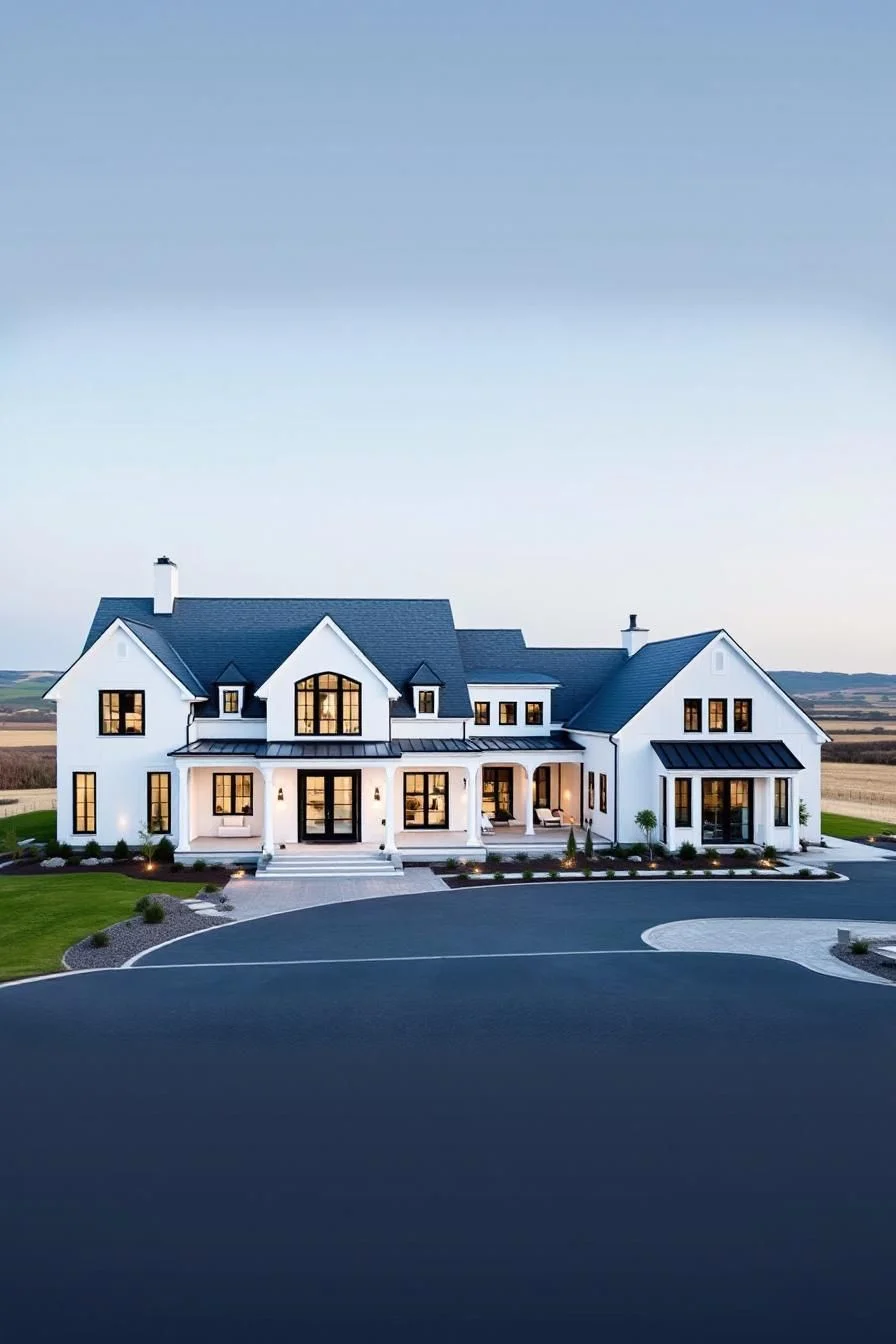 A White Modern Ranch-Style Farmhouse