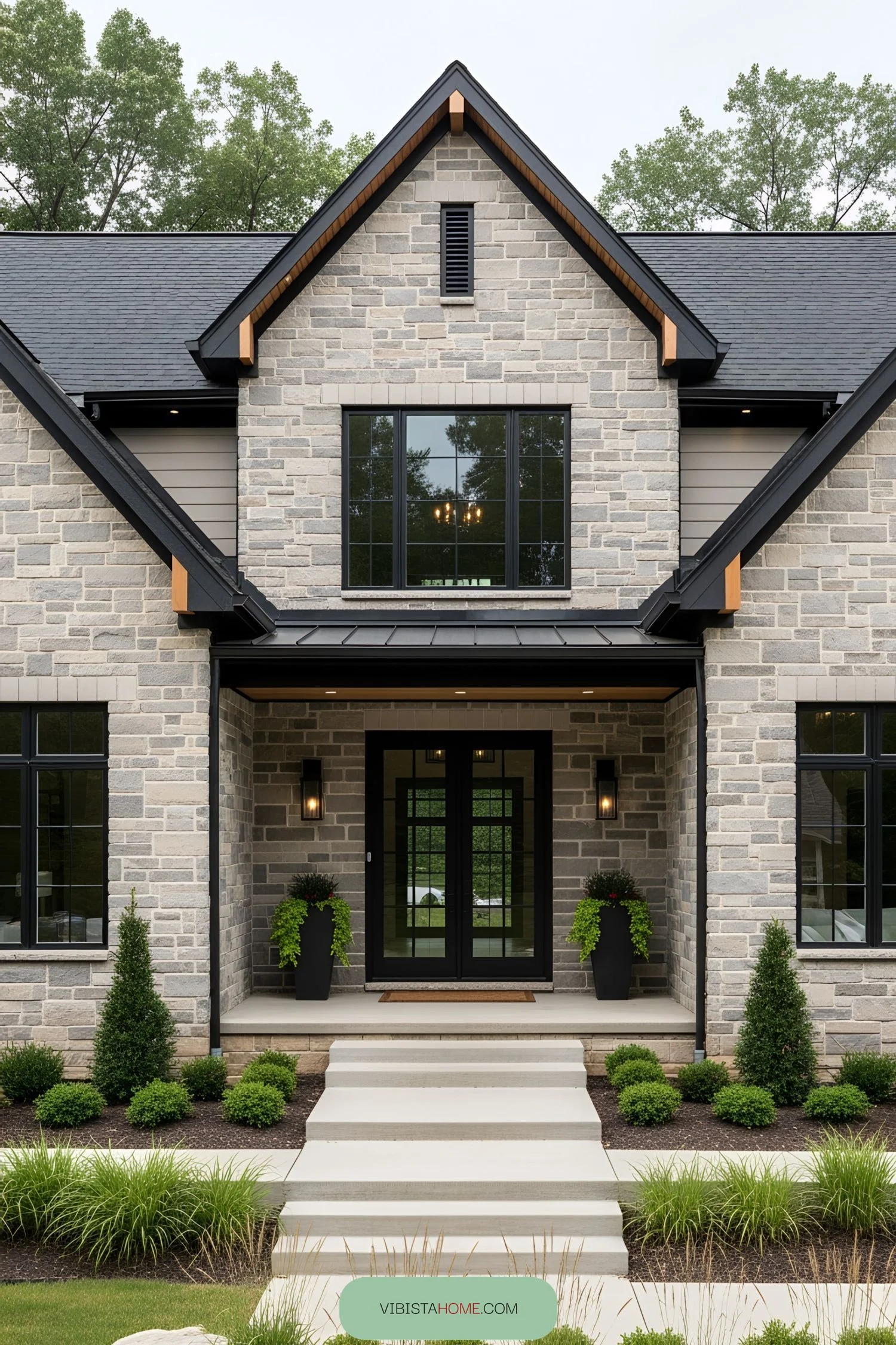 1) Brick Retreat Surrounded by Greenery