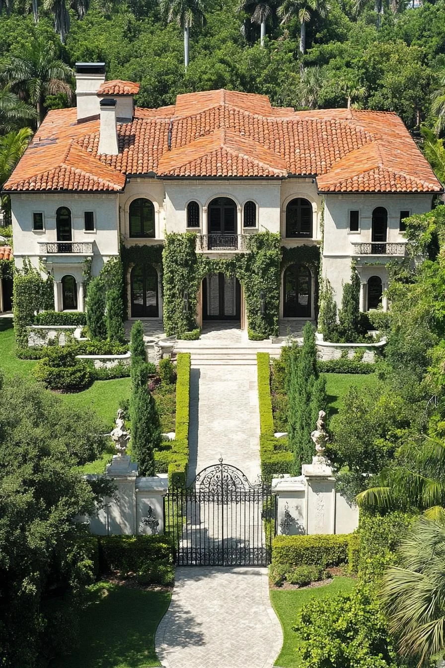 Tuscan-Style Home in Lush Foliage