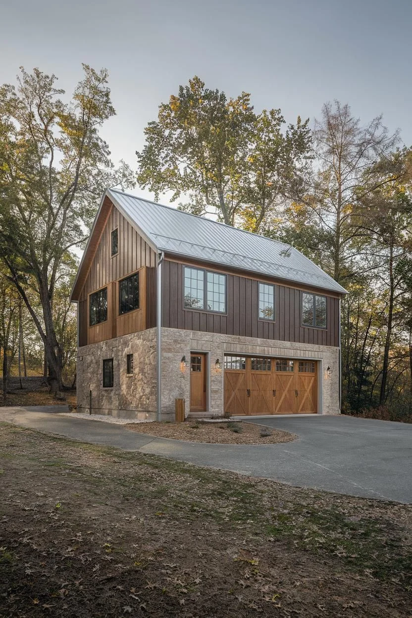 Rustic Timber Garage House Rhapsody