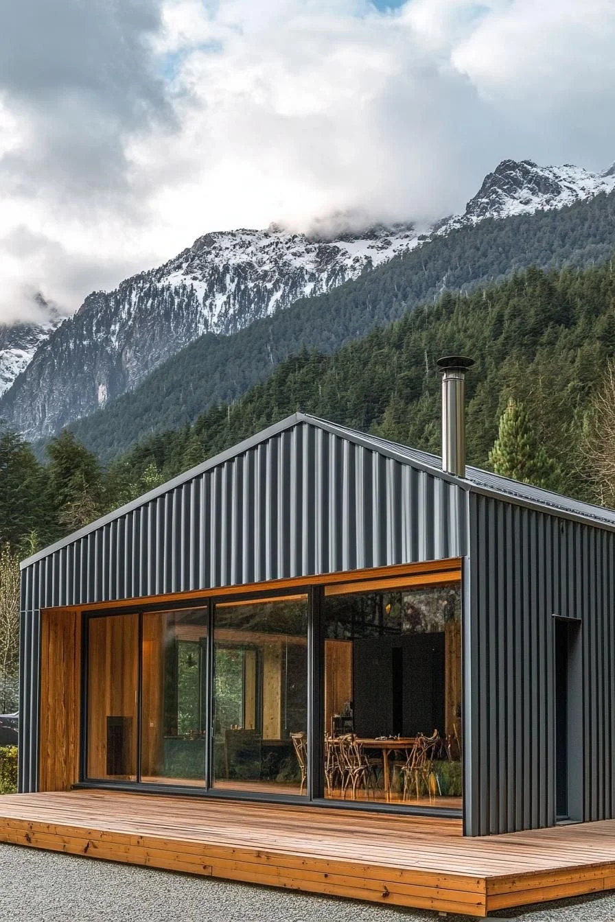 Metal-Clad Mountain Lodge