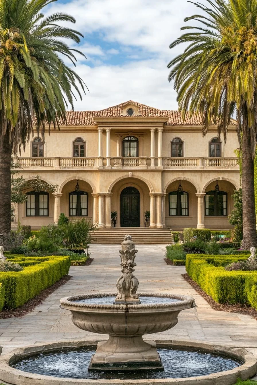 Mediterranean Home With a Grand Fountain