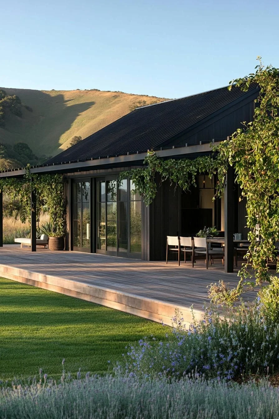 Vine-Covered Terrace on a Long House