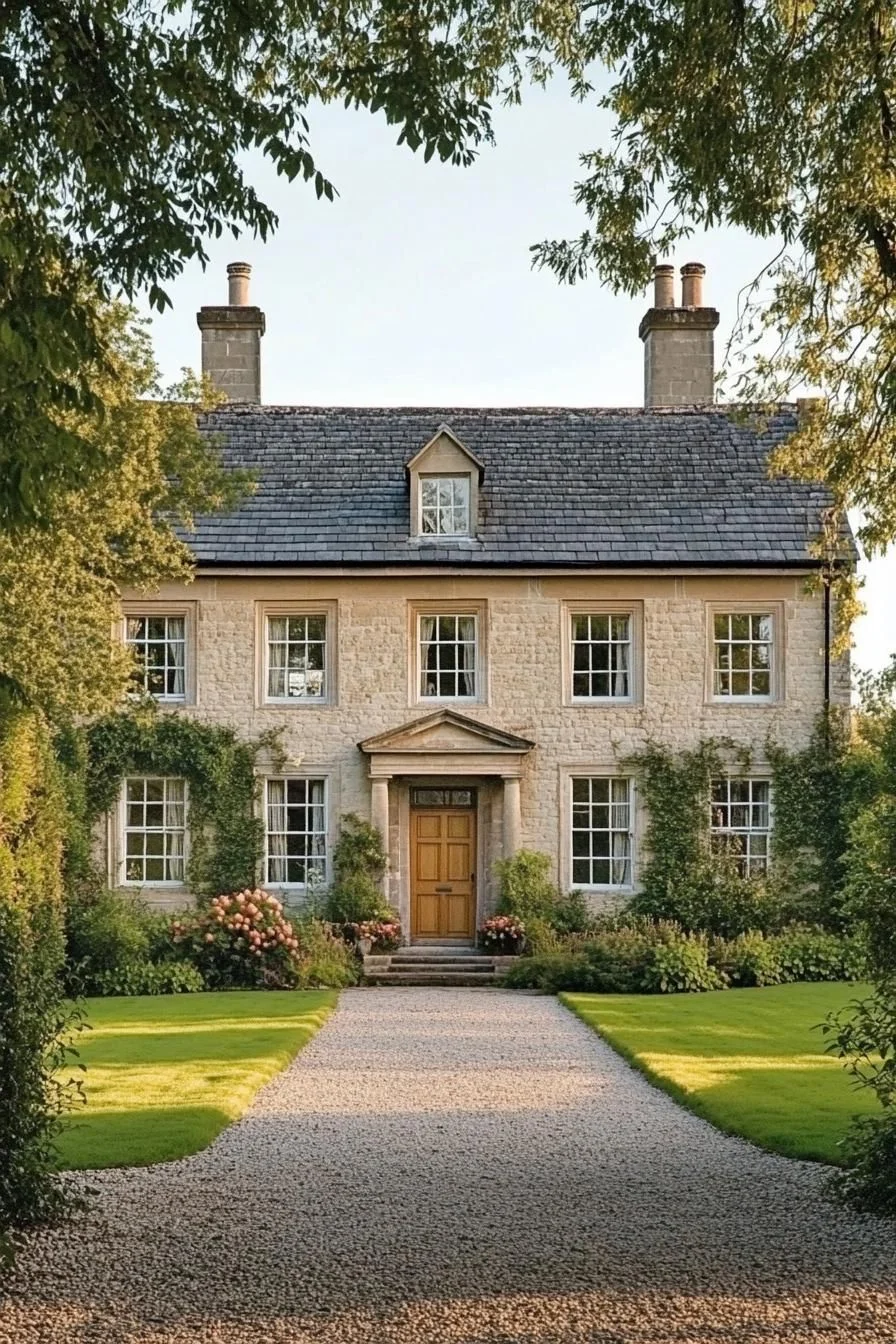 A Stately Stone Manor in Full Bloom