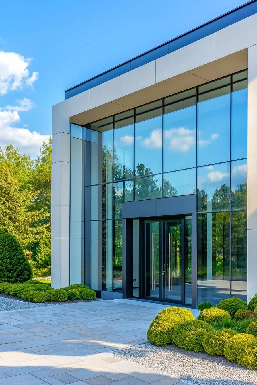 Reflective Facade Hiding a Green Courtyard