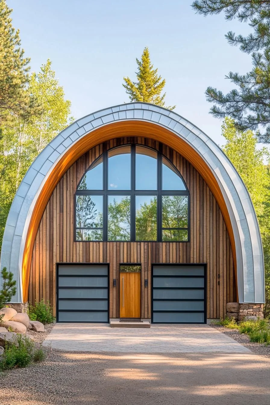An Arched Roofline Peeking Through the Pines