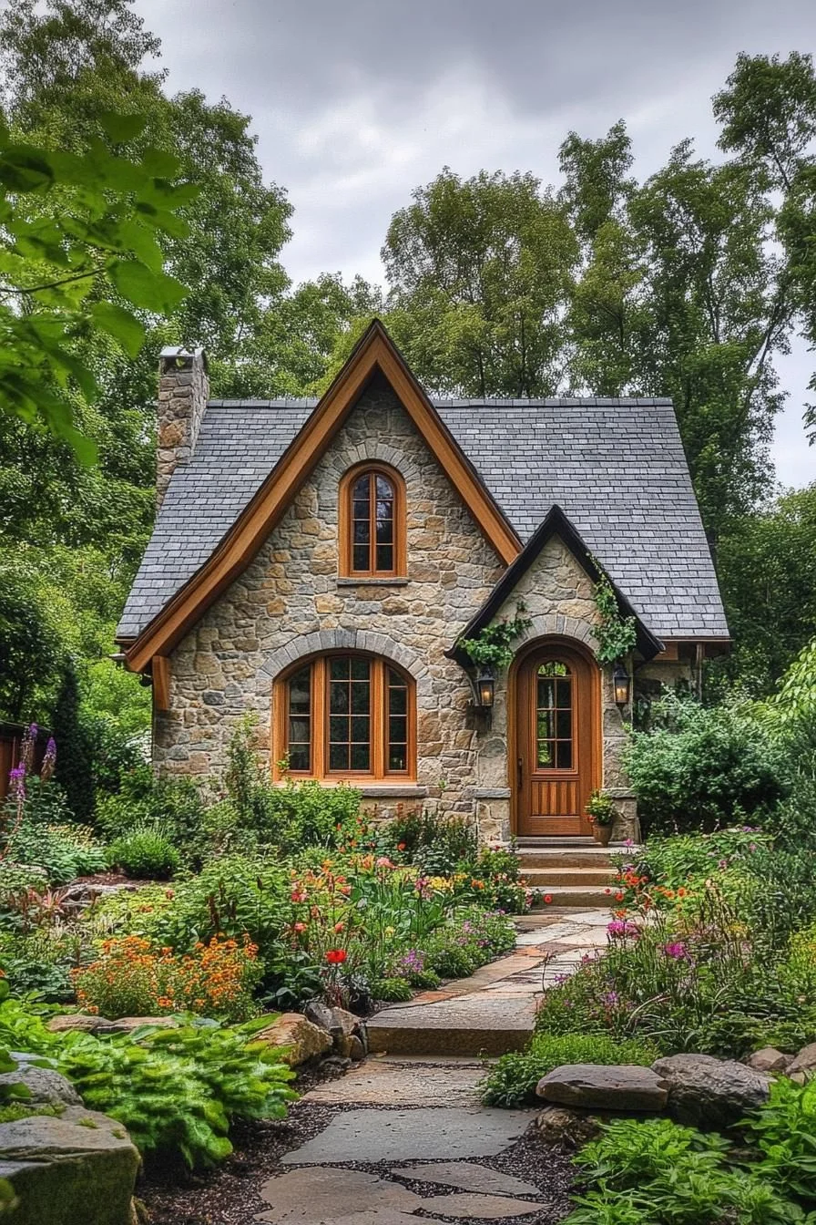 Stone Cottage with Hobbit-House Charm