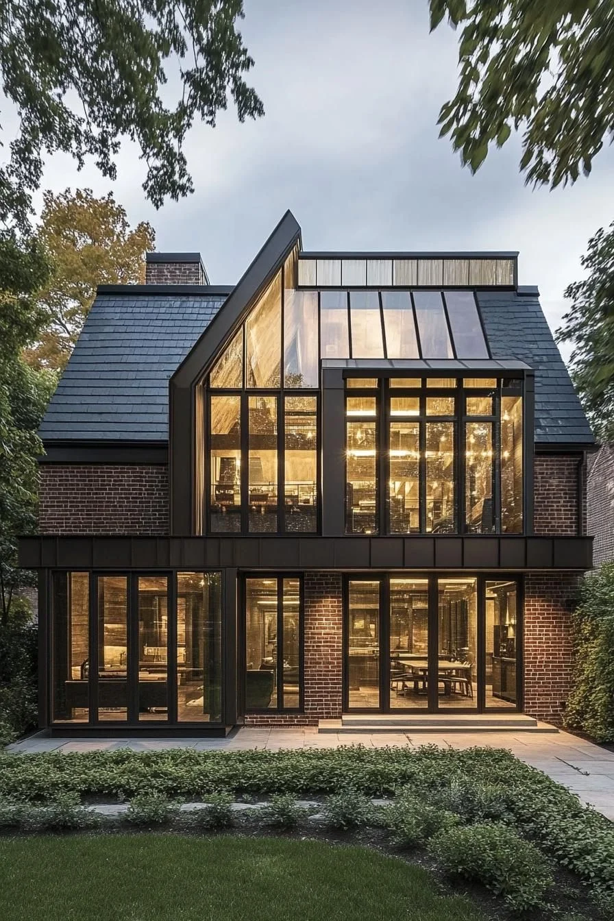 Glass House Tucked Into The Woods