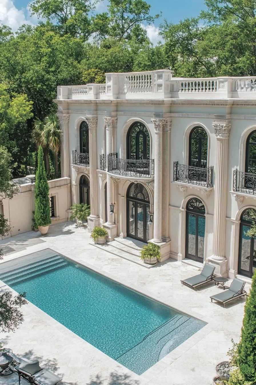Majestic Stone Retreat with Regal Columns