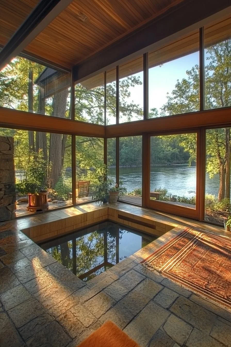 Sunken Living Rooms with Exposed Beams - photo 3