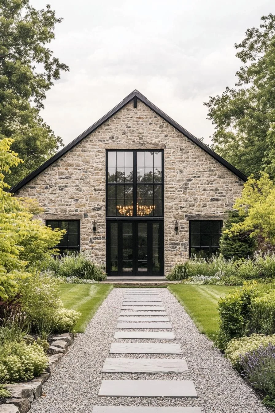A Modern Gabled Retreat in Stone