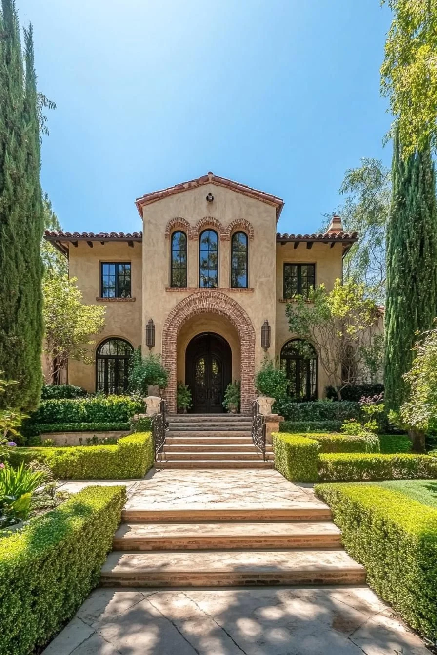 Grand Tuscan Manor with Garden Greenery