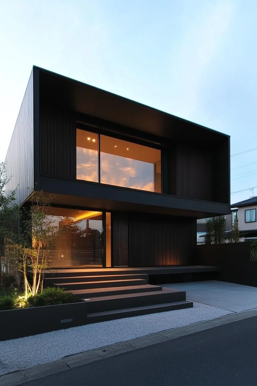 Shadowy Box Facade for Night Owls