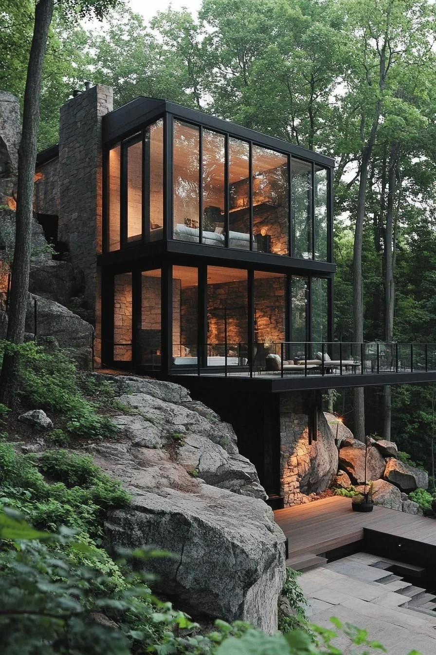 Modern Woodland Slope House