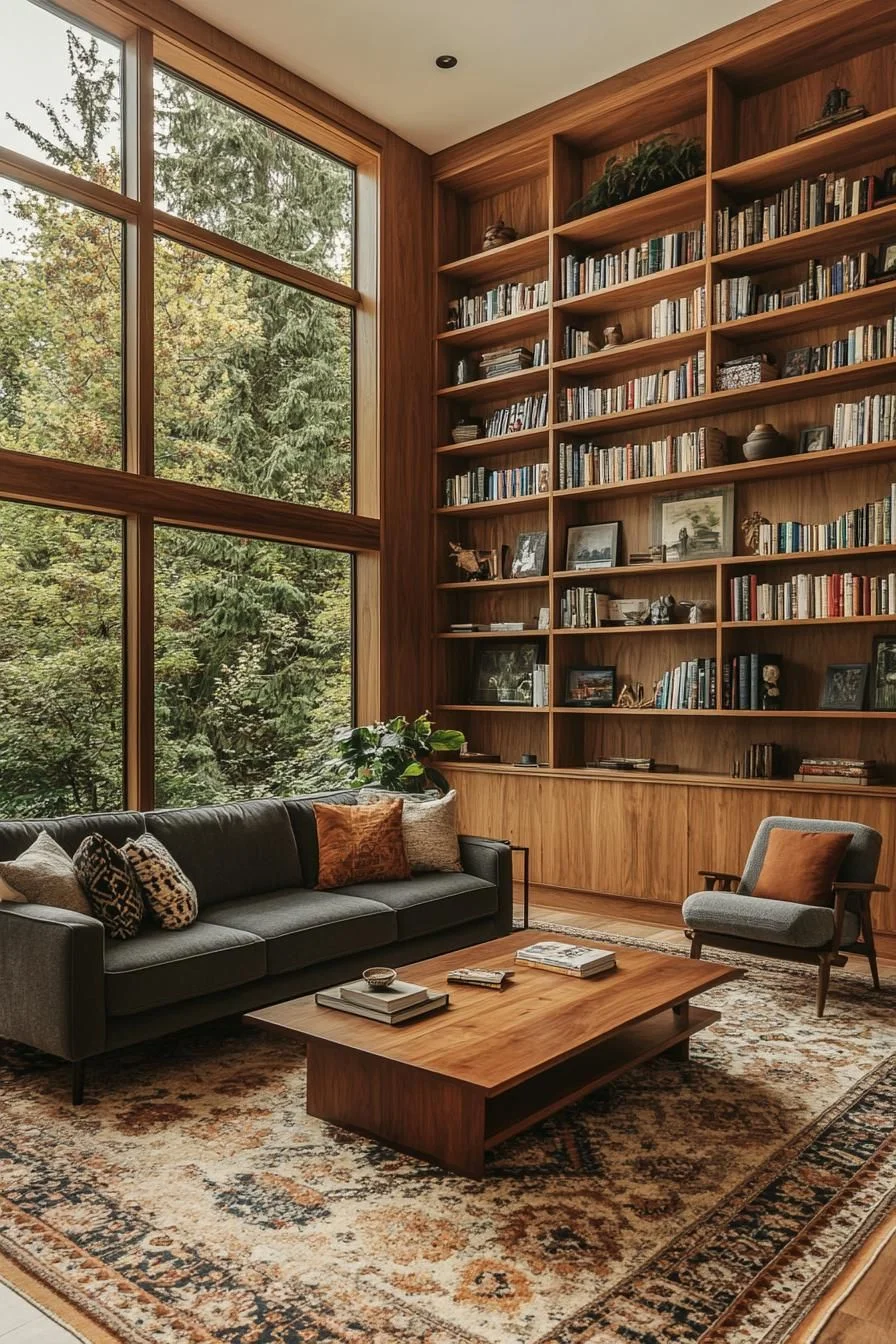 Forest-Toned Mid-Century Lounge
