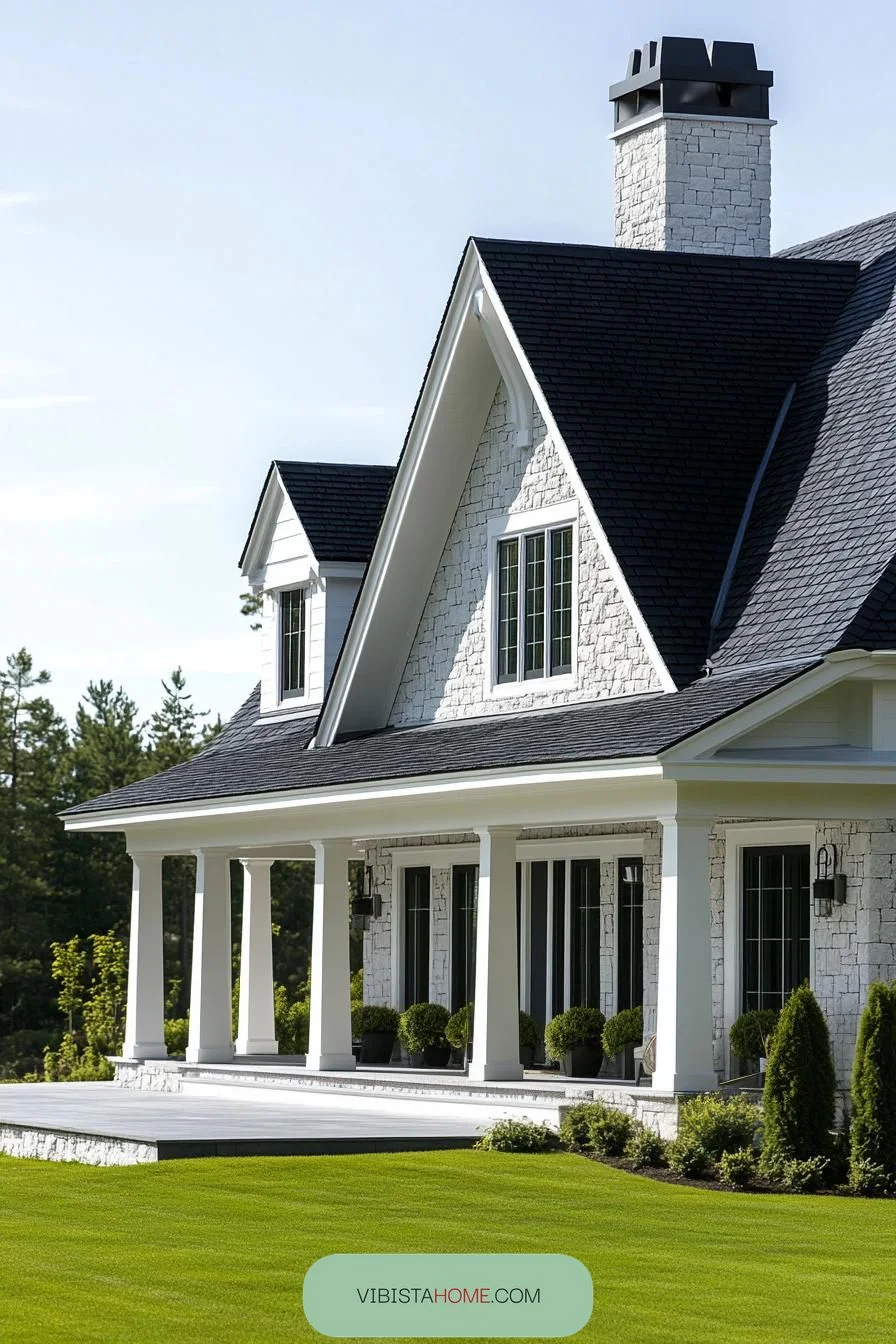 Sweeping Terrace Stone Homestead