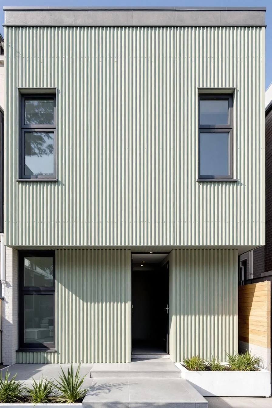 Pastel-Toned Facade Entryway