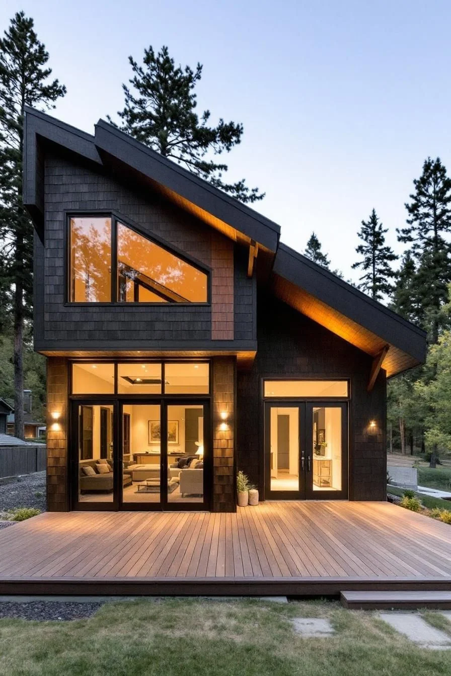 A Timber Craftsman Home at Sunset