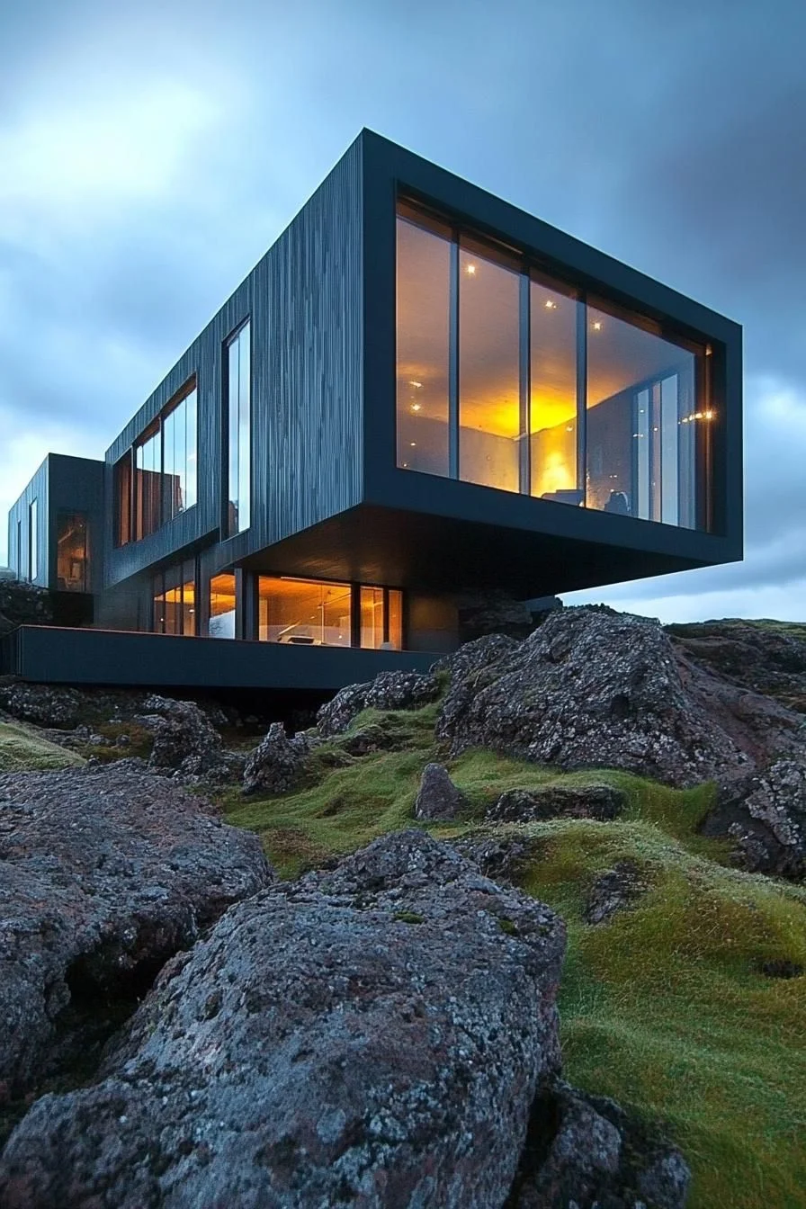 A Floating Split Level Among the Rocks