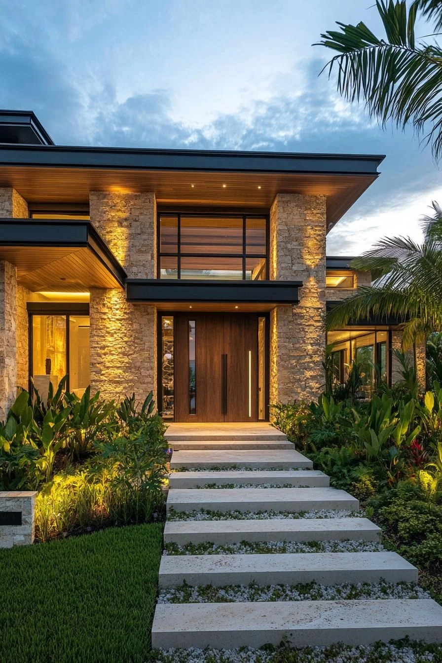 Modern Home With Warm Lighting