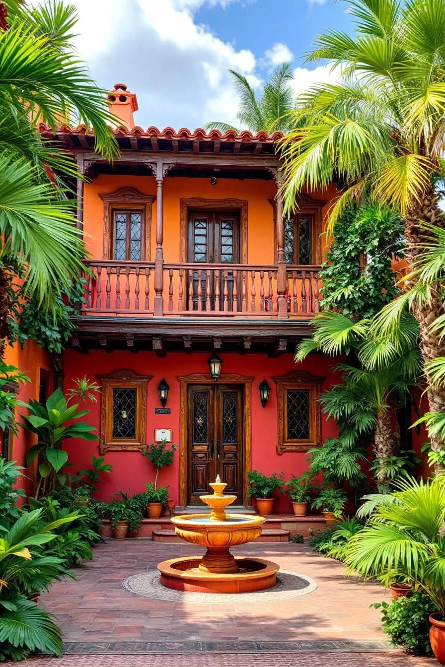A Bright Villa Framed by Palm Trees