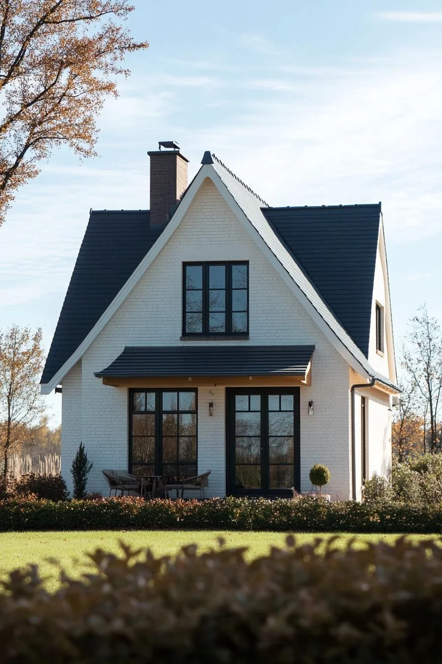 White Brick Cottage in the Meadow