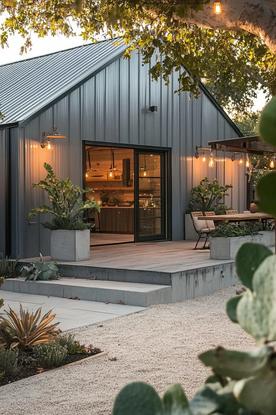 Natural Accents on a Gabled Barn Retreat