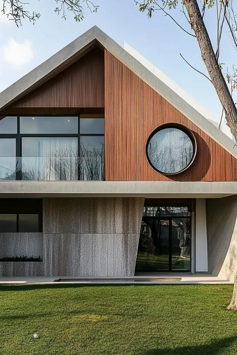 Sharp Angles Define This Modern Facade