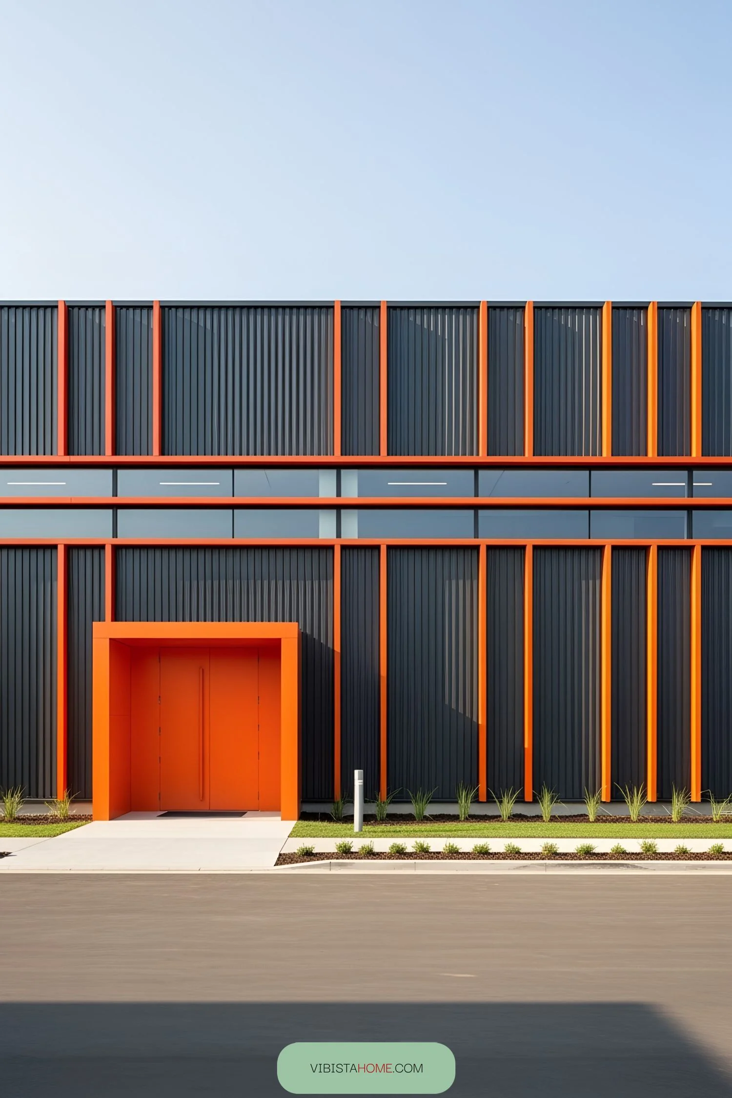 Bold Colors in Factory Facade Design
