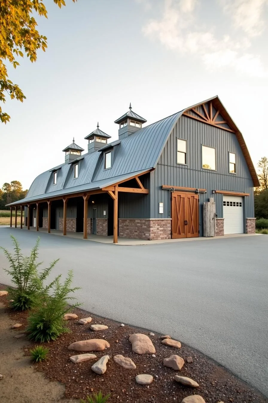 Barnyard Style Garage House Design