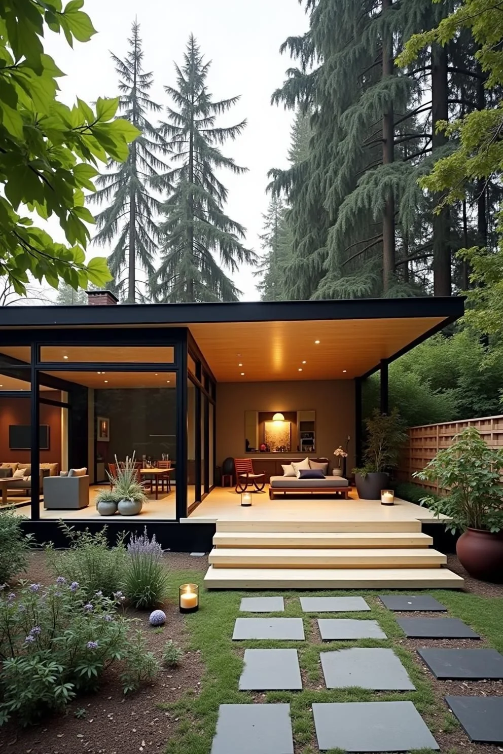 Glass-Front Ranch in the Woods