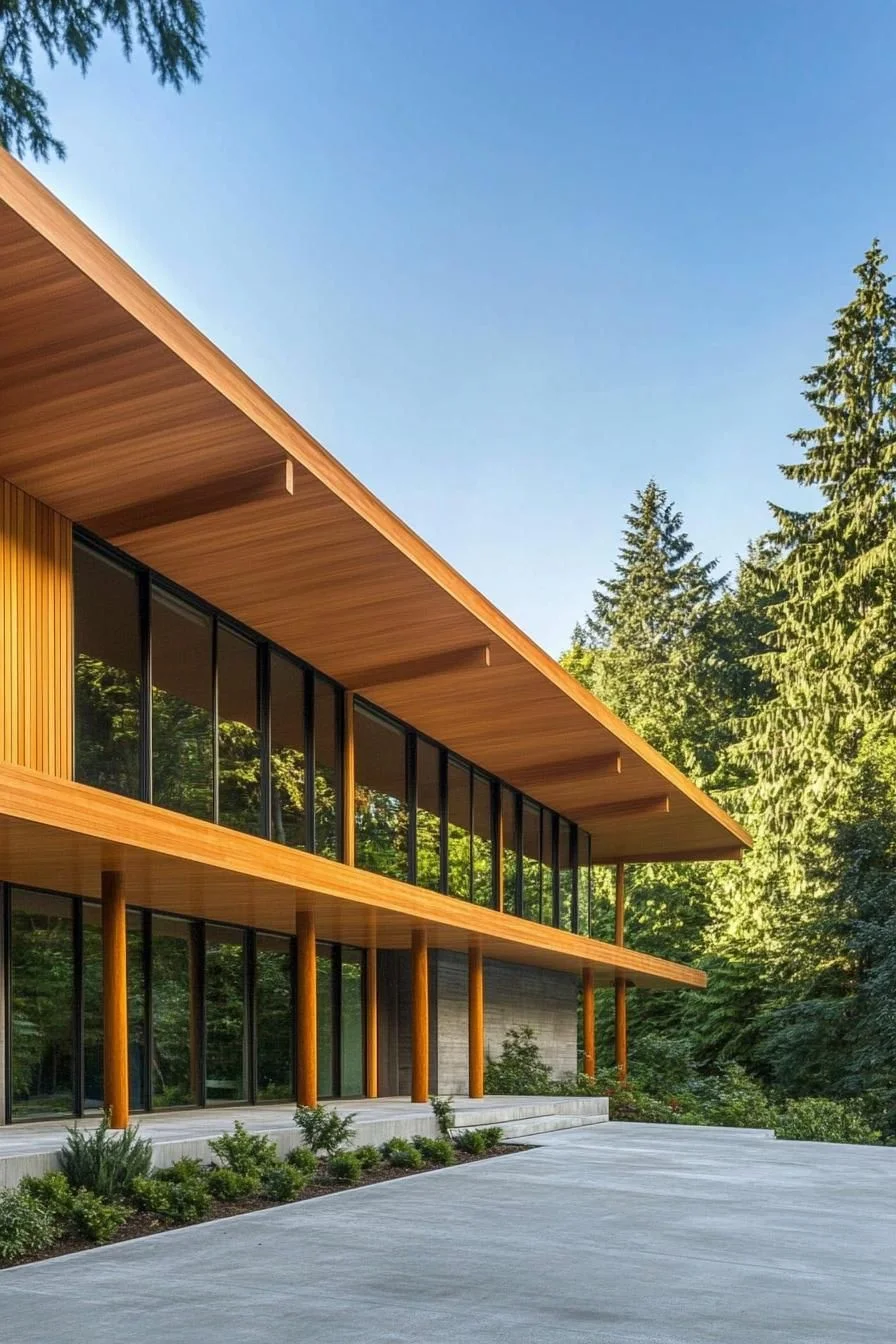 Linear Long House Set Among Trees