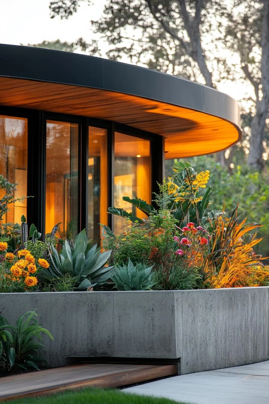 Curved Timber Facade in a Natural Setting