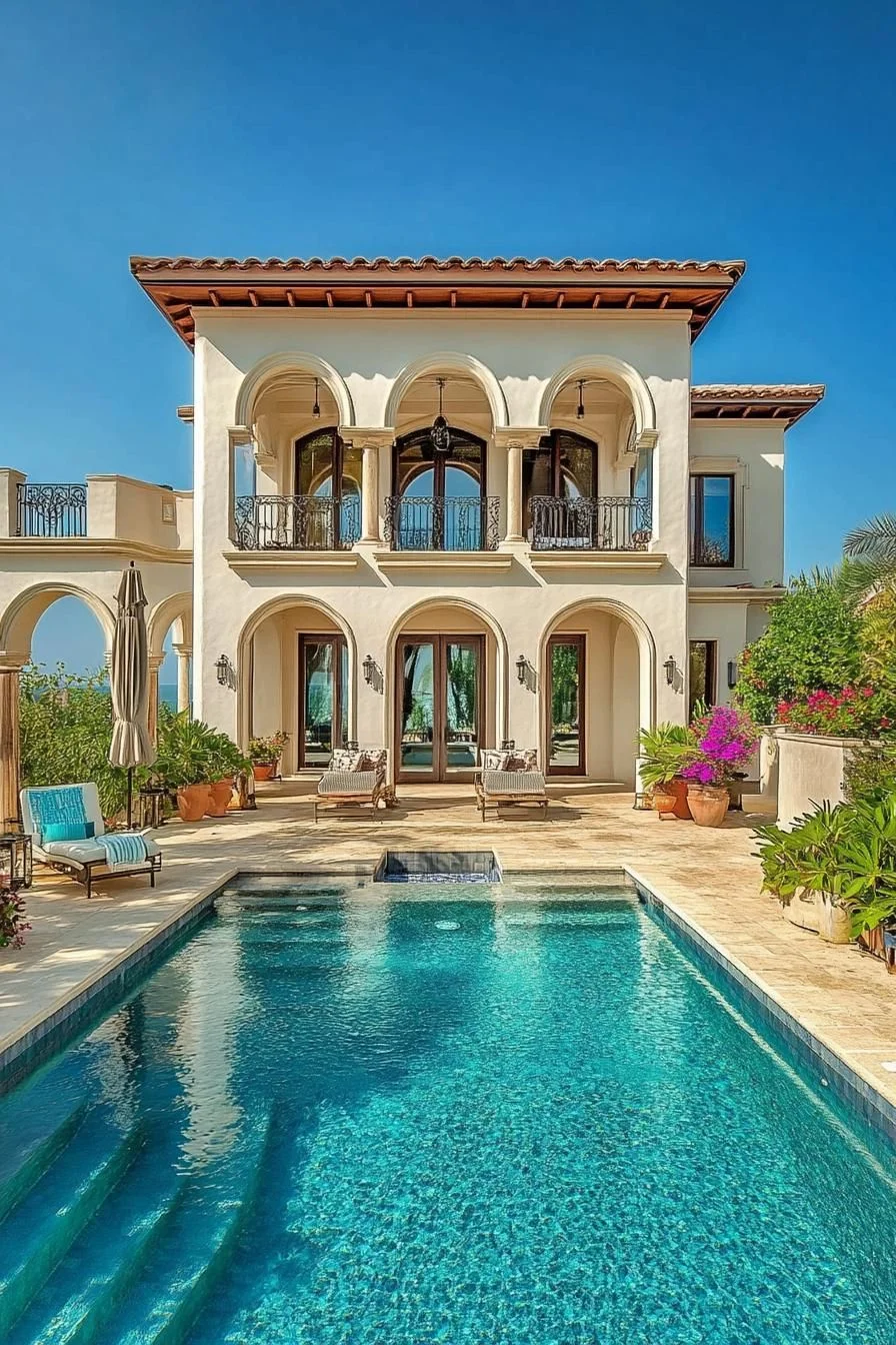 An Arched Poolside Retreat