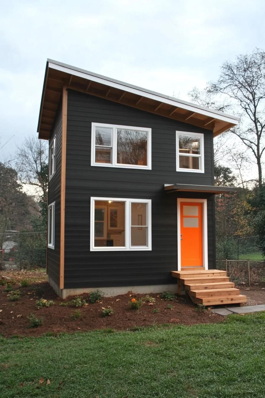 64) A Black Box Home with a Tangerine Pop