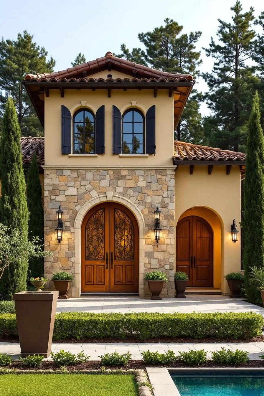 Tuscan Facade with a Standout Entryway