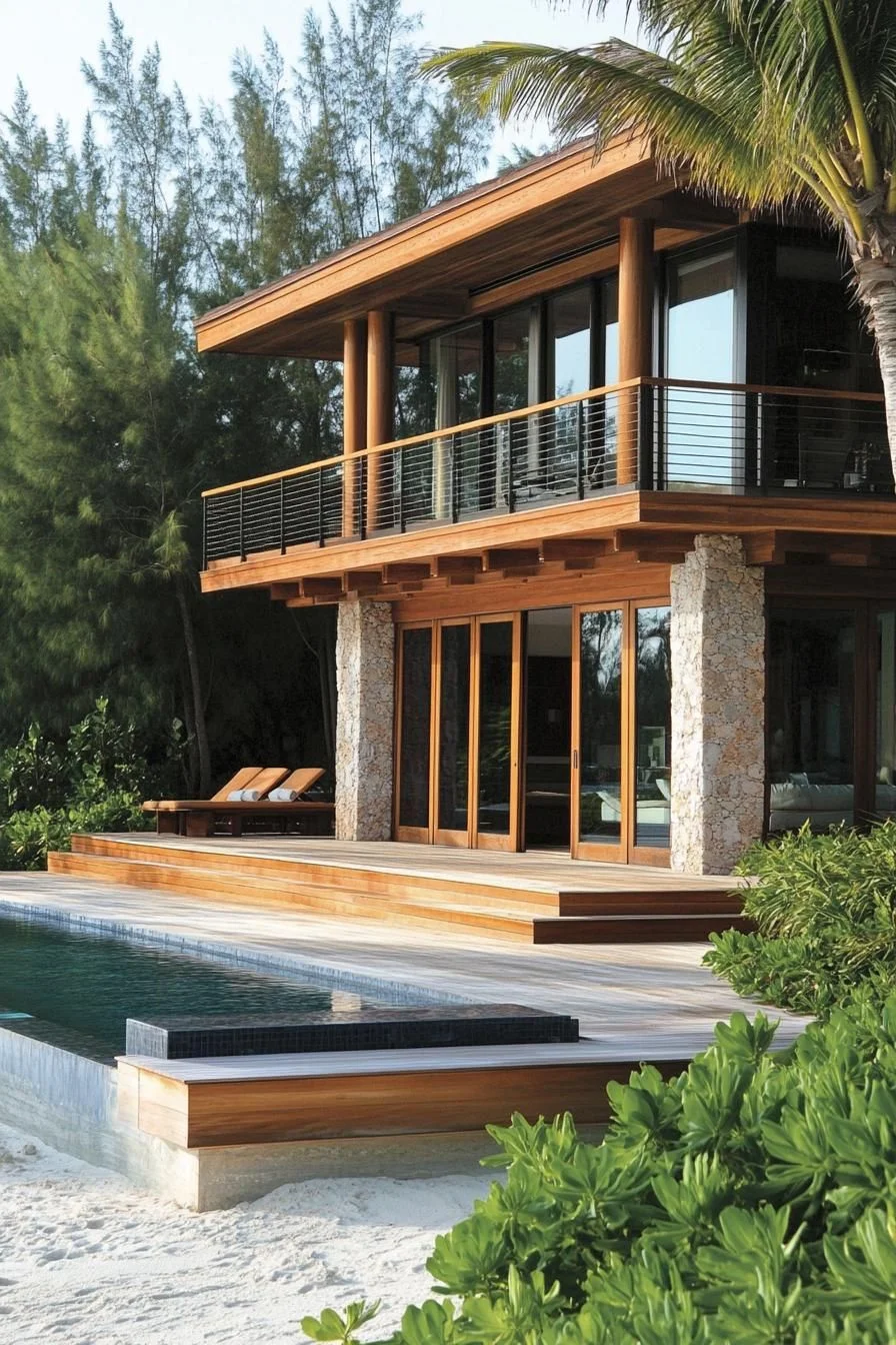 Wood-Framed Tropical Beach Retreat