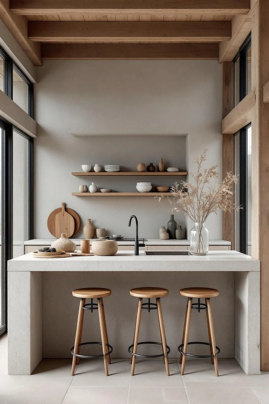 Café-Inspired Wabi Sabi Kitchen Style