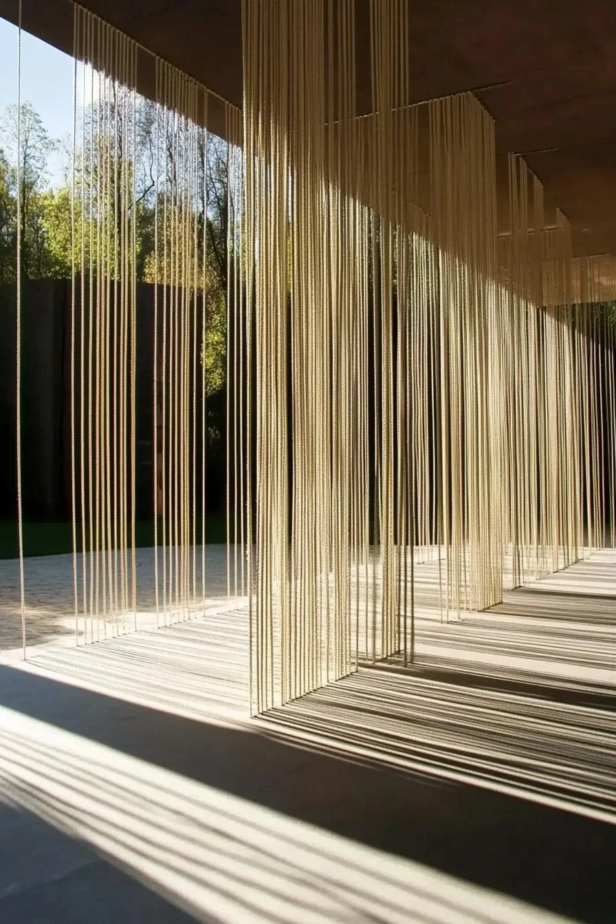 Vertical String Pavilion in Sunlight